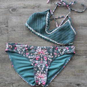 Teal & Floral Bikini